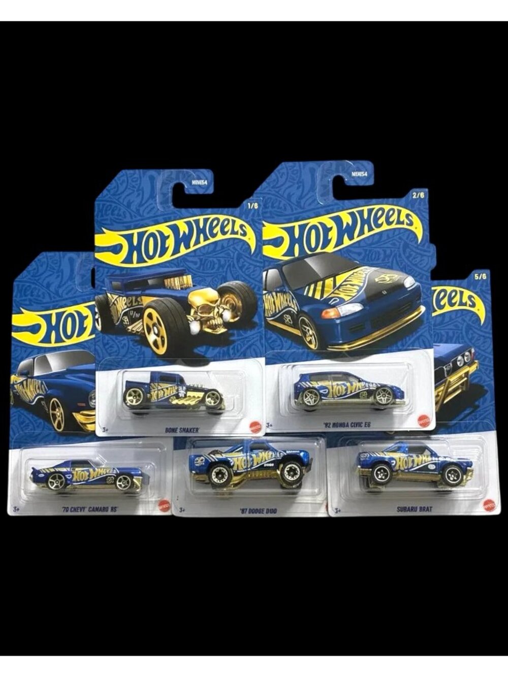 Hot Wheels 58th Anniversary Pearl Chrome 1 To 64 Scale Die Cast Five Pack